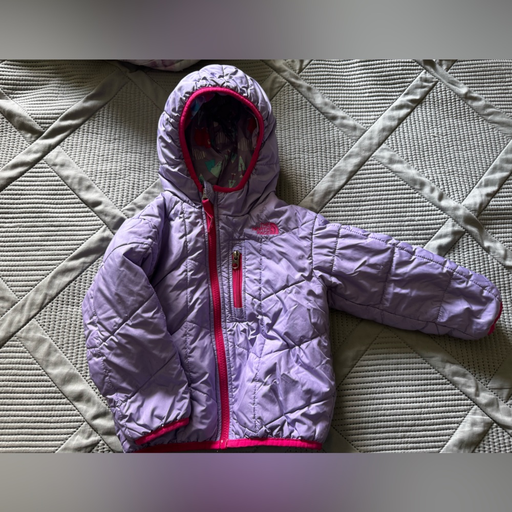 The North Face Lavender Jacket with Red Trim